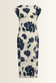 Jersey jurk met aquarel bloemenprint