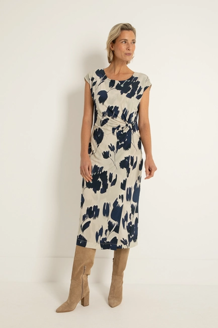 Jersey jurk met aquarel bloemenprint
