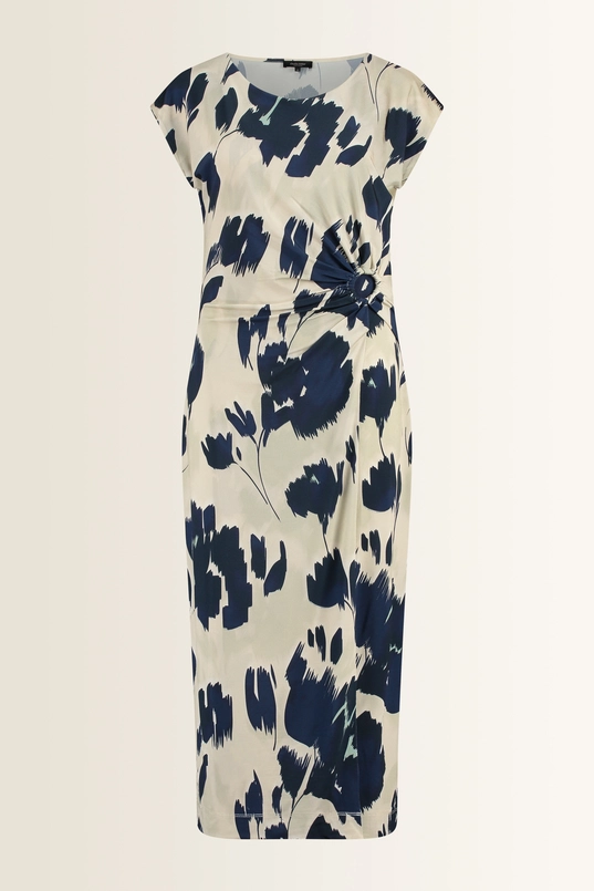 Jersey jurk met aquarel bloemenprint