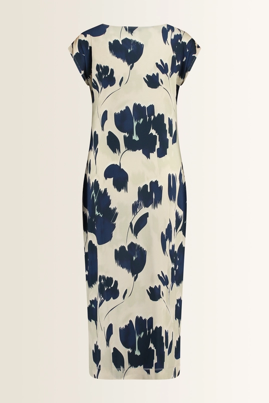 Jersey jurk met aquarel bloemenprint