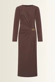 Jersey jurk met brochedetail