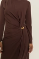 Jersey jurk met brochedetail