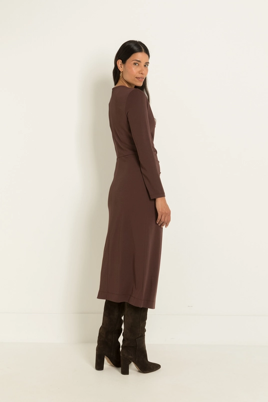 Jersey jurk met brochedetail