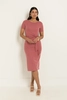 Jersey jurk met tailleaccent