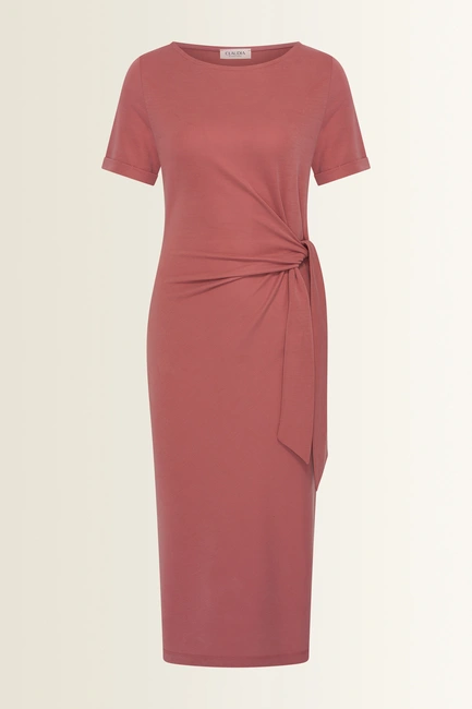 Jersey jurk met tailleaccent