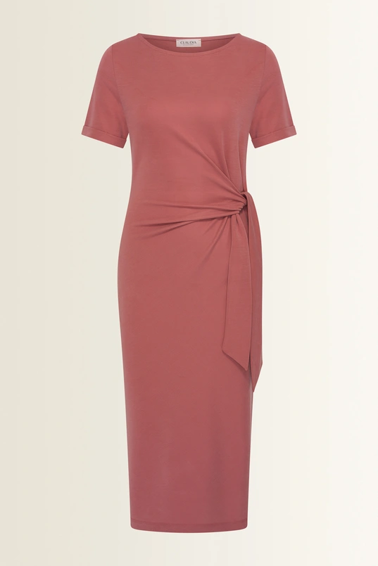 Jersey jurk met tailleaccent