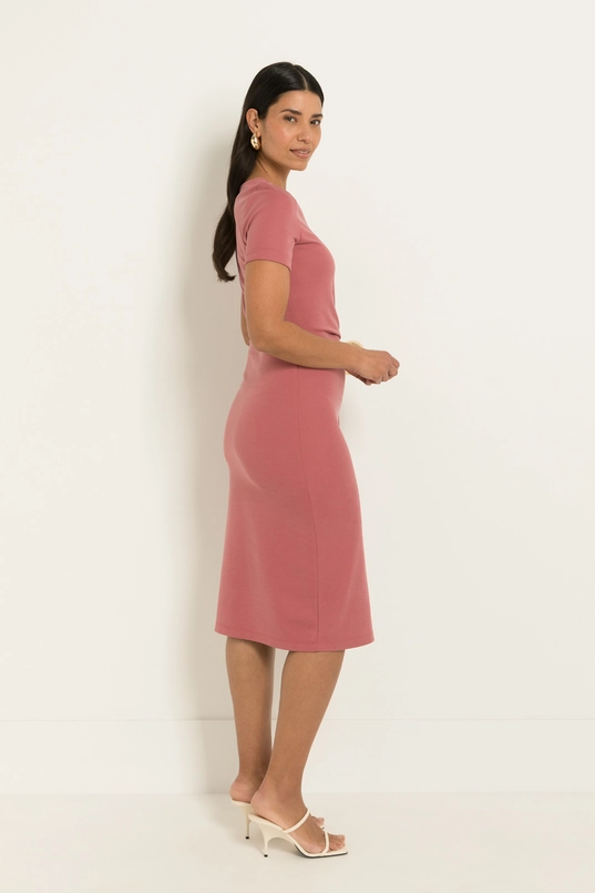Jersey jurk met tailleaccent