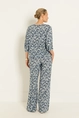 Jersey pants all over blue tone print slinky