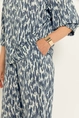 Jersey pants all over blue tone print slinky