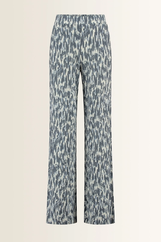 Jersey pants all over blue tone print slinky