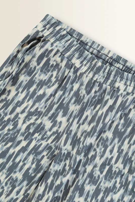 Jersey pants all over blue tone print slinky