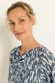 Jersey top allover print blue tones slinky