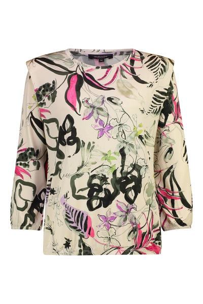 Jersey top bloemprint
