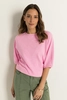 Jersey top geplooide mouwen