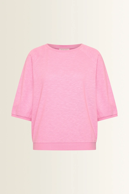Jersey top geplooide mouwen