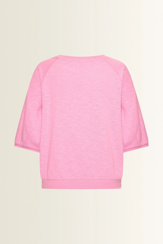 Jersey top geplooide mouwen