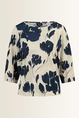 Jersey top met aquarel bloemenprint