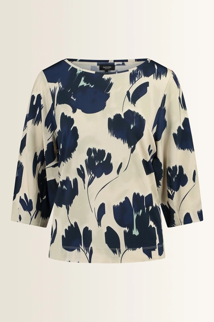 Jersey top met aquarel bloemenprint
