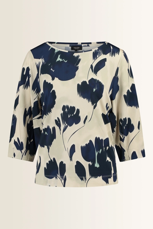 Jersey top met aquarel bloemenprint