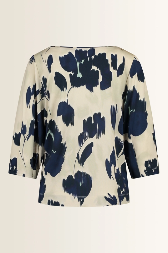 Jersey top met aquarel bloemenprint