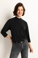 Jersey top met col