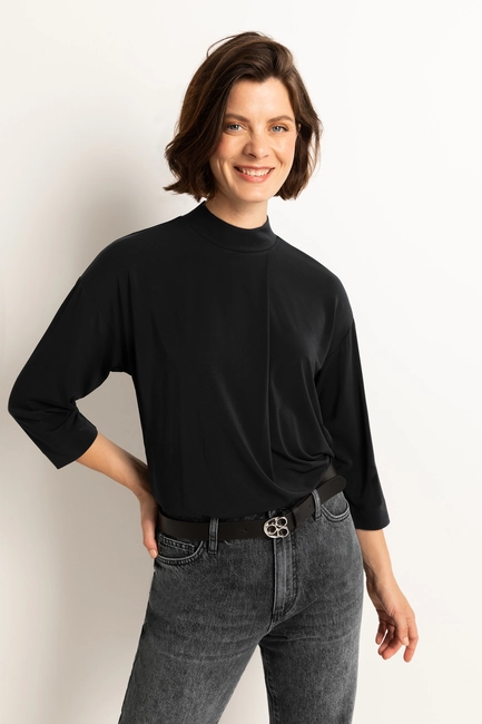 Jersey top met col