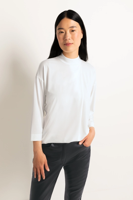 Jersey top met col