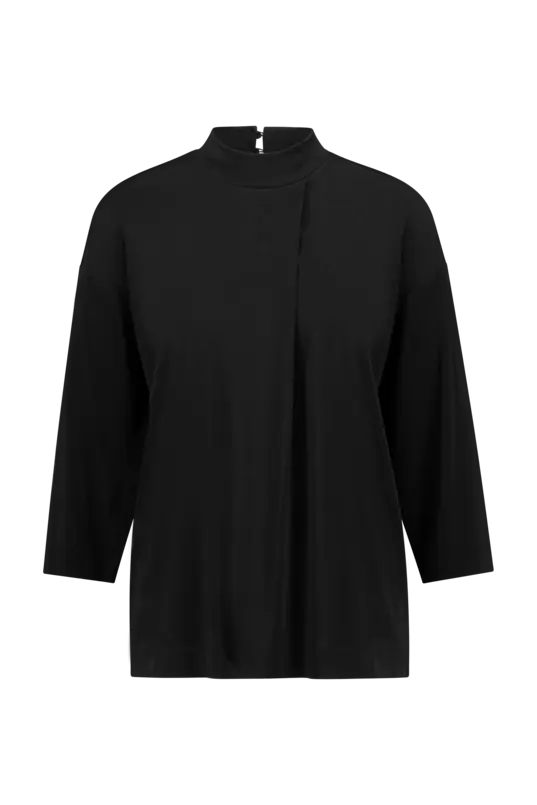 Jersey top met col