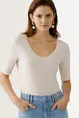 Jersey top met diepe hals OUI