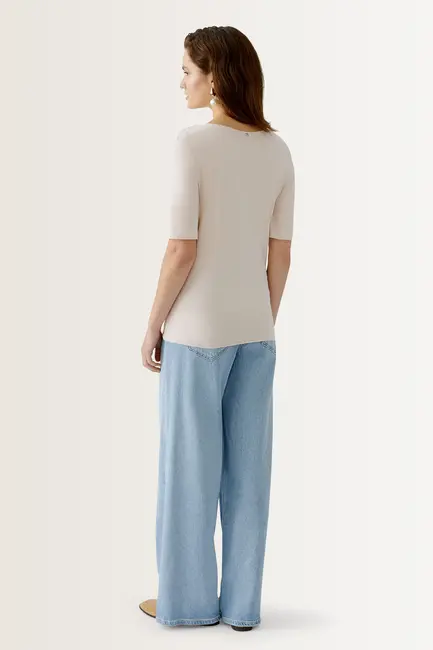 Jersey top met diepe hals OUI