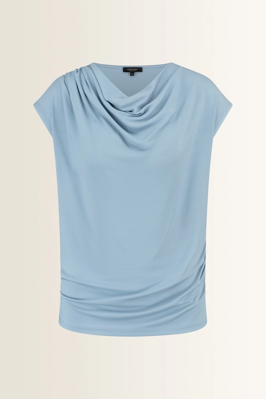 Jersey top met drapehals