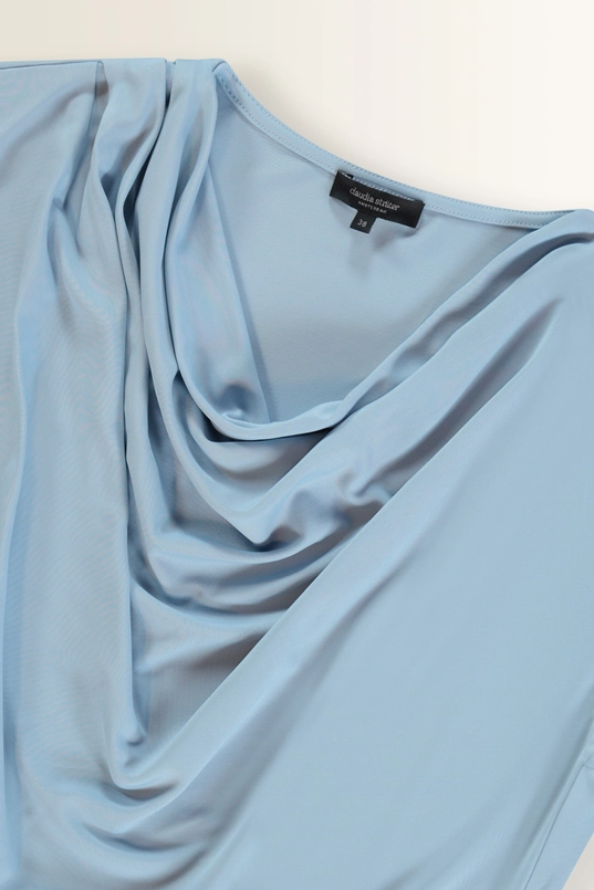 Jersey top met drapehals