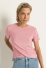 Jersey top met metallic glans
