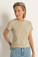 Jersey top met metallic glans