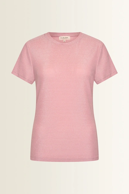 Jersey top met metallic glans