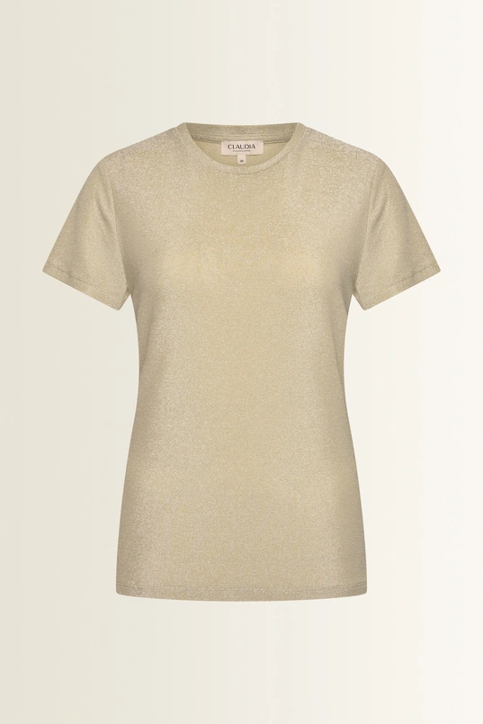 Jersey top met metallic glans