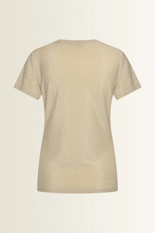 Jersey top met metallic glans
