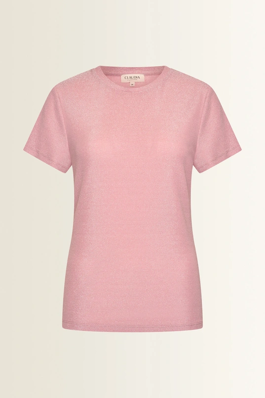 Jersey top met metallic glans