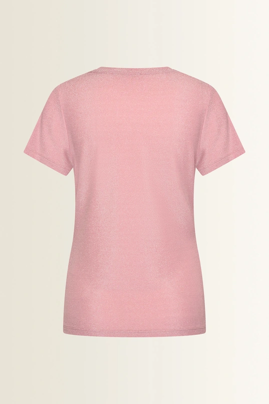 Jersey top met metallic glans