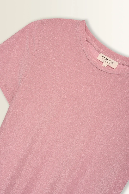 Jersey top met metallic glans