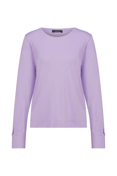 Jersey top met mouwsplit