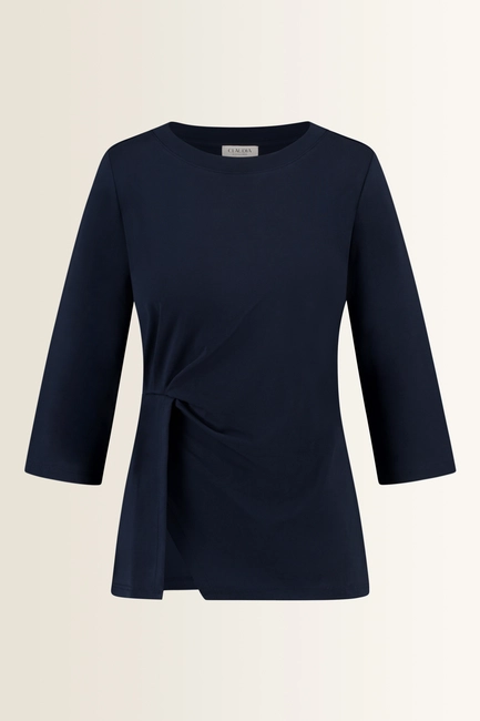 Jersey top met plooidetail en split