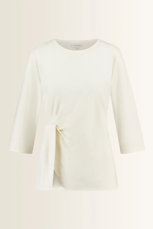Jersey top met plooidetail en split