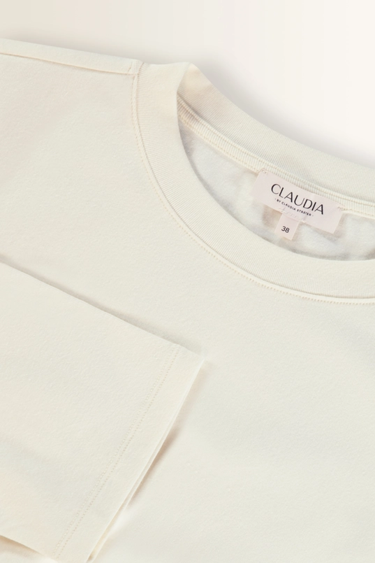 Jersey top met plooidetail en split