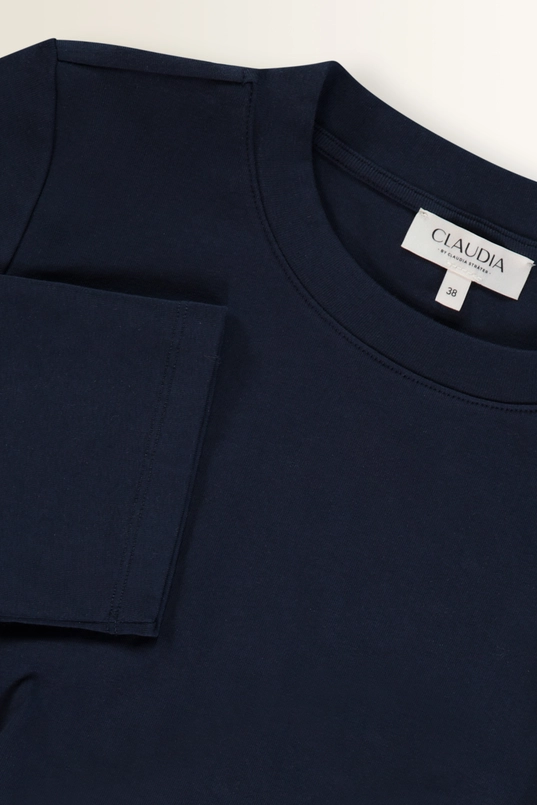 Jersey top met plooidetail en split