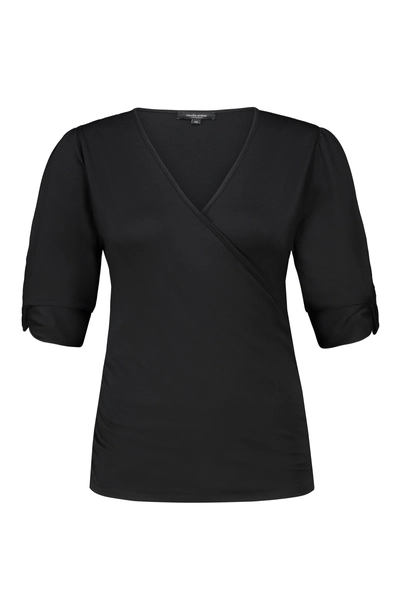 Jersey top met pofmouwen
