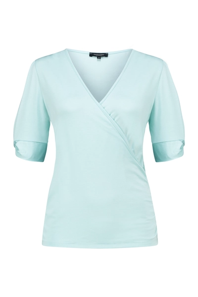 Jersey top met pofmouwen
