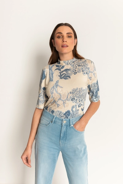 Jersey top met print