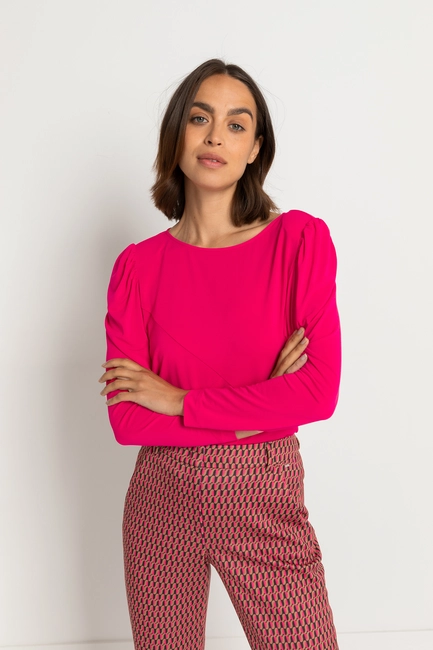 Jersey top met siernaden