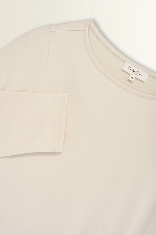Jersey top met zijdrapering